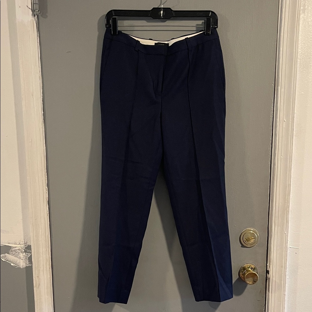 J. Crew Women's Navy Wool Blend Trousers‎ Size 2